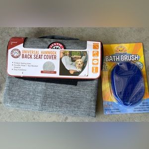 Universal Hammock Back Seat Cover for Dogs With FREE Dog Bath Brush!